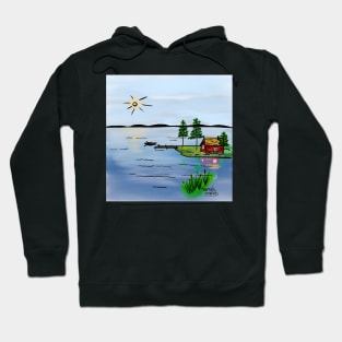 Cottage on an Scandinavian Island Hoodie